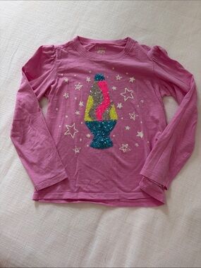 Hatley Pink Long Sleeve Tee with Sequin Lava Lamp